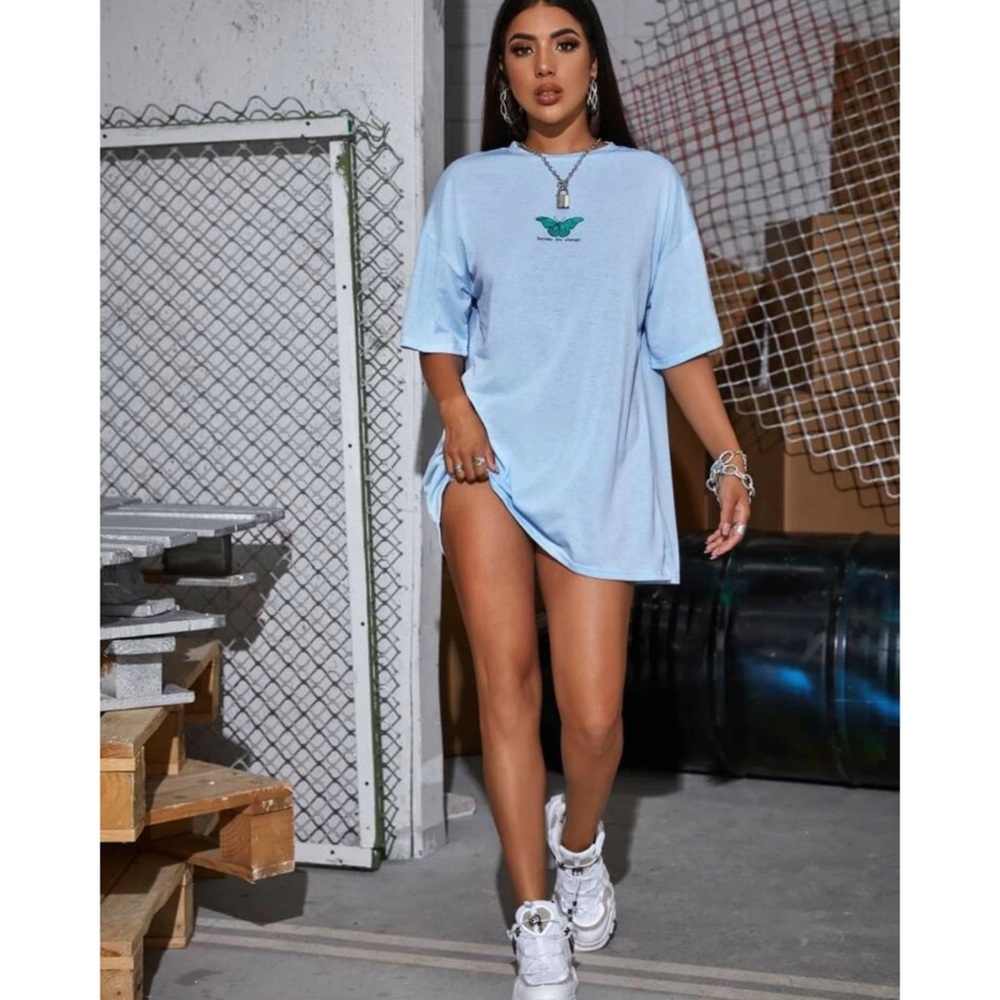 Oversized Butterfly Graphic Longline Tee 🦋